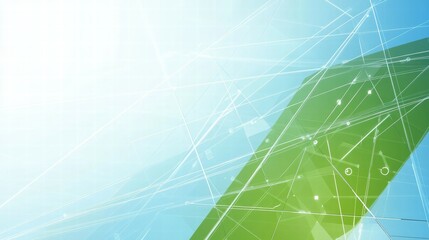 Aufkleber - Abstract geometric design with light blue and green tones, featuring lines and shapes.