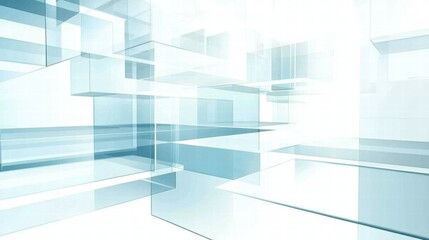 Poster - Abstract geometric design with translucent layers and light effects.