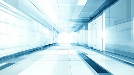 Aufkleber - A futuristic, abstract corridor with a bright light at the end, emphasizing depth and perspective.