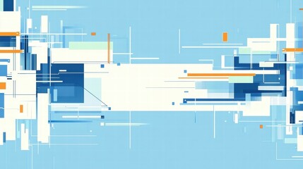 Poster - Abstract digital design featuring geometric shapes and cool colors for modern visuals.