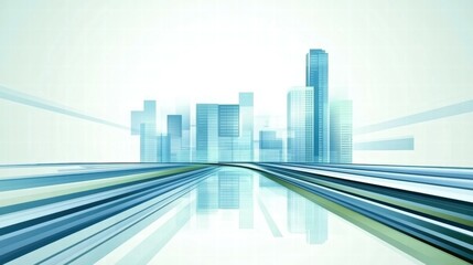 Leinwandbilder - abstract city skyline with dynamic lines, conveying modernity and technology.