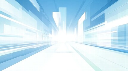 Aufkleber - Abstract cityscape with a bright, futuristic feel and dynamic lines suggesting motion.