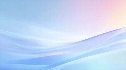 Poster - Soft gradient waves in soothing blue and pink tones, creating a calm and serene background.