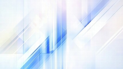 Poster - Abstract design featuring soft blue and white geometric shapes and lines.