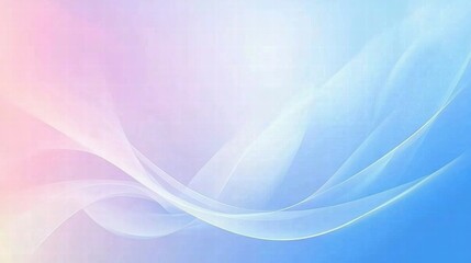 Poster - Soft gradient background with flowing lines in pastel colors for design purposes.