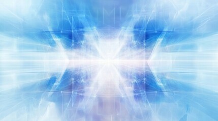 Poster - Abstract blue and white light burst with a dreamy, ethereal quality.