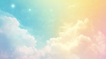Poster - A soft gradient sky transitioning from a light blue to pale yellow, creating a serene and fresh backdrop for your design with plenty of copy space.