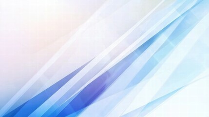 Poster - Abstract blue and white geometric background with layered shapes.