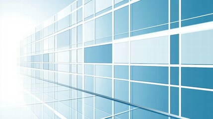 Leinwandbilder - Abstract blue and white geometric pattern creating a modern, clean visual effect.