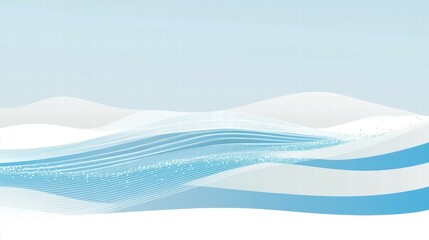 Poster - Abstract design featuring flowing blue waves and soft gradients.