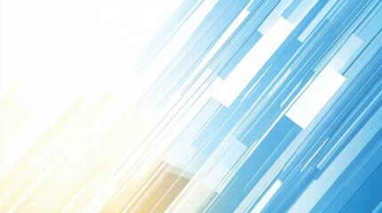 Poster - Abstract blue and yellow diagonal lines creating a modern, digital background effect.
