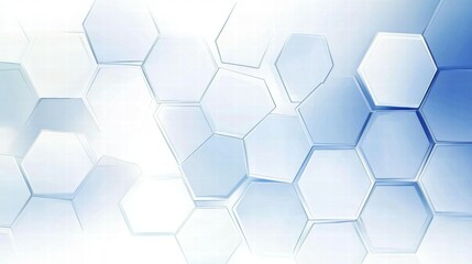 Poster - Abstract background featuring hexagonal shapes in a soft blue gradient.
