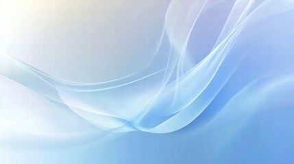 Poster - A soft, flowing abstract design in blue and white tones, ideal for backgrounds or presentations.