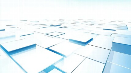 Poster - Abstract geometric pattern with translucent blocks creating a modern, digital aesthetic.