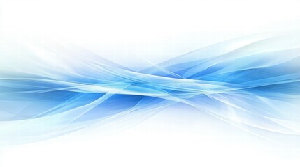 Poster - Abstract blue wave design with soft gradients and flowing lines for a calming visual effect.