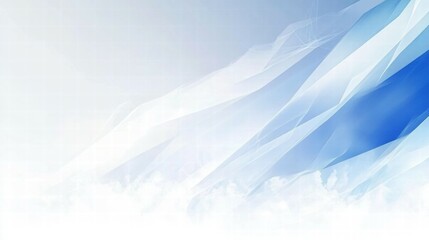 Poster - A serene abstract background featuring soft blue and white waves, ideal for digital design.