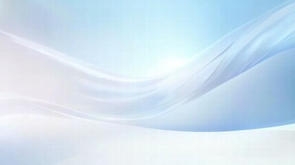 Poster - A soft, abstract background with flowing curves in light blue and white tones.