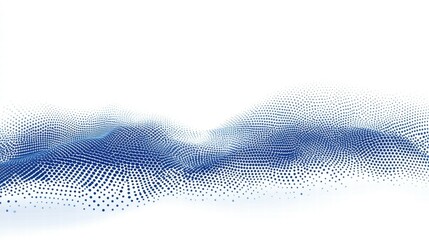 Aufkleber - Abstract blue wave pattern composed of dots, conveying a sense of digital landscape.