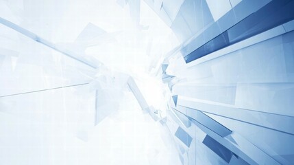 Aufkleber - Abstract blue geometric shapes creating a dynamic, futuristic background.