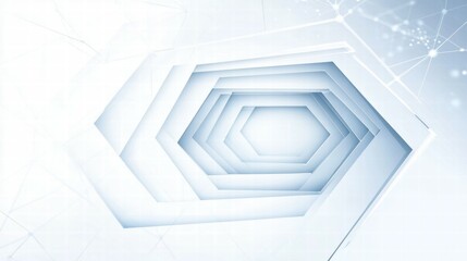 Aufkleber - Abstract geometric design with layered hexagons in a light color scheme.