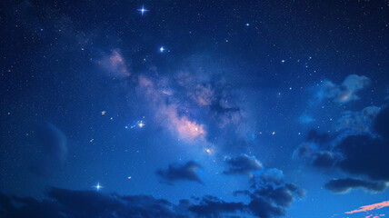 Wall Mural - A heart-shaped constellation shining brightly in the night sky for Valentine's Day.