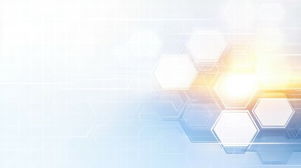 Aufkleber - Abstract hexagonal background with light effects, suitable for technology or business themes.