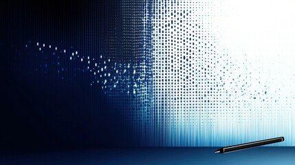 Poster - Abstract digital design featuring a gradient background and a pen.