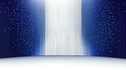 Poster - A vibrant stage backdrop featuring a gradient of blue with sparkling dots and light effects.