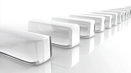 Aufkleber - A series of transparent, rectangular blocks arranged in a linear perspective.