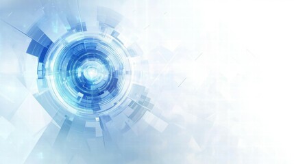 Fototapete - Abstract digital design featuring circular patterns and light effects.