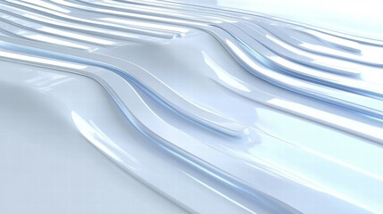 Poster - Abstract wavy lines in a smooth, light background suggesting fluidity and modern design.
