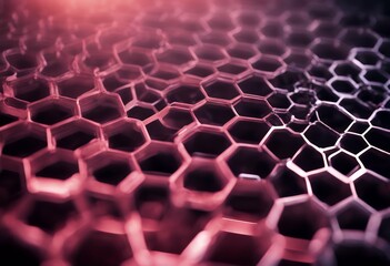 Poster - hexagons graphene background