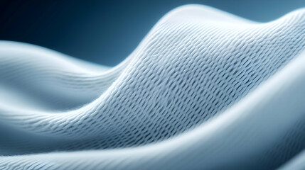 Poster - Abstract wave pattern in soft blue tones, ideal for backgrounds, textures, and design projects.