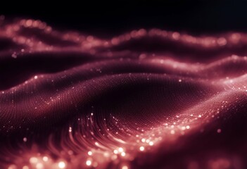 bokeh glowing field depth futuristic abstract wave shape particles digital