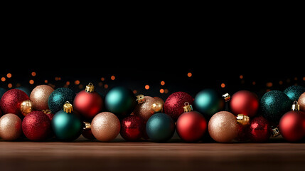 Canvas Print - colorful christmas ornaments arranged beautifully, perfect for festive decorations and holiday spiri