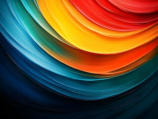 Poster - Vibrant abstract waves of color flowing seamlessly, creating a captivating and dynamic visual experience.