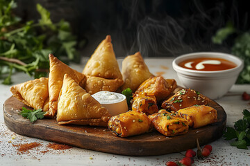 Traditional homemade assortment of moroccan food snacks