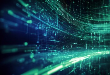 Poster - blue nano green information connect speed communi abstract background digital technology cyber