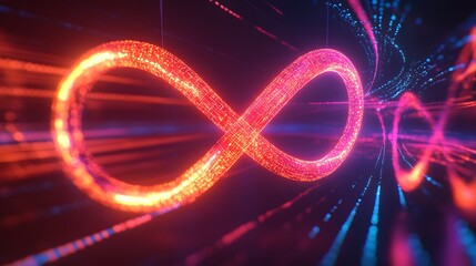 Poster - Luminous Infinity Symbol Glowing In Dark Space