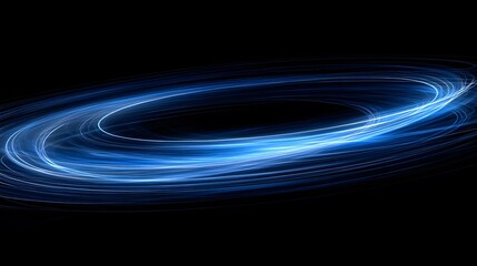 Poster - Abstract Blue Light Trails Create Swirling Oval Shape