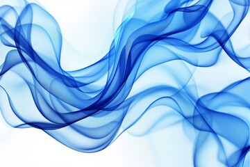 Poster - Abstract flowing blue waves on a white background, creative and bright design.