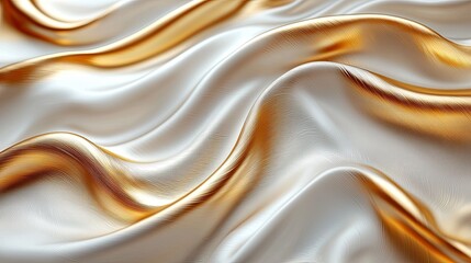 Poster - elegant silk fabric with golden accents draping gracefully on a surface