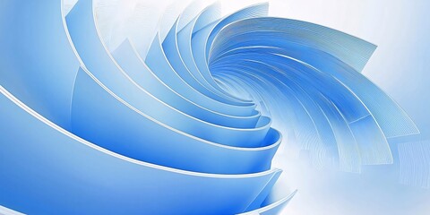 Poster - Abstract blue swirling spiral design.