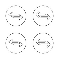 Poster - Transfer, exchange arrow outline icon set on circle line