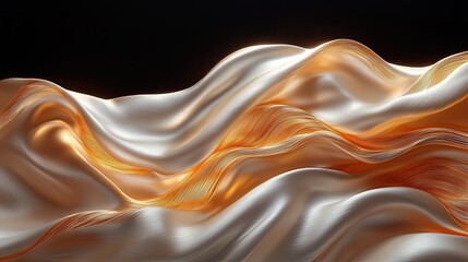 Aufkleber - Flowing fabric with warm tones creates a serene and elegant atmosphere ideal for design inspiration