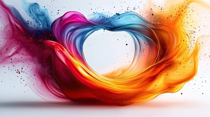 Poster - Vibrant swirls of color creating an abstract representation of motion and energy in artistic design