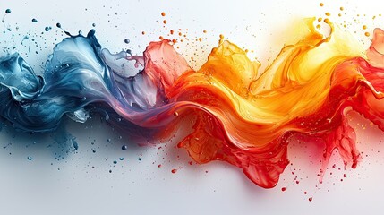 Poster - Vibrant waves of color blend together in dynamic swirls creating an artistic display of fluid motion