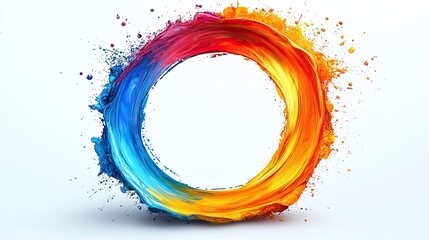 Poster - Colorful circular splashes represent artistic creativity and imagination in vibrant hues across the canvas