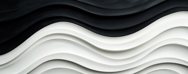 Aufkleber - Chalkboard abstract background idea. Abstract black and white waves create a modern, artistic backdrop for various designs.