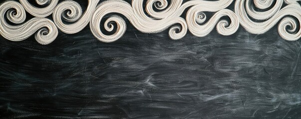 Aufkleber - Chalkboard abstract background idea. Chalkboard design featuring swirls, perfect for creative projects and presentations.